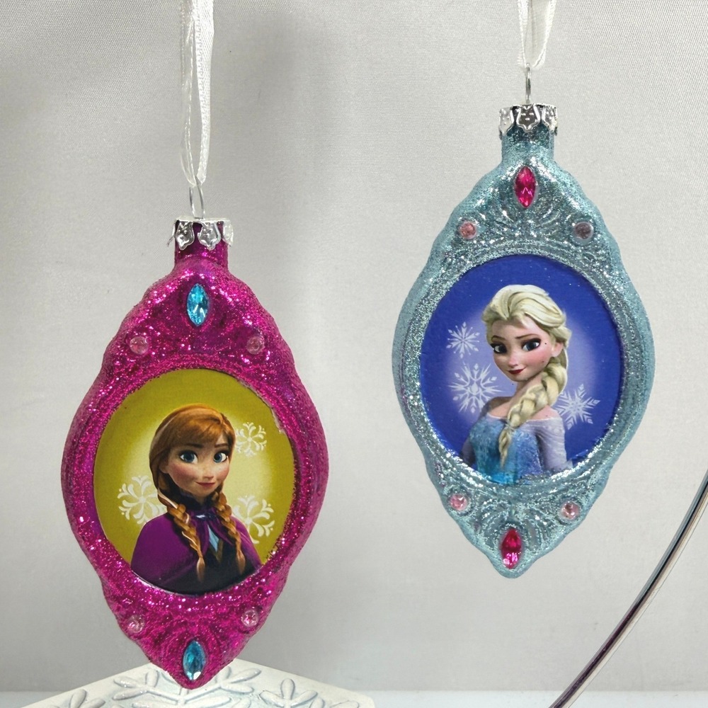 Hallmark Disney Frozen Anna Elsa Christmas Ornaments Set 2 2014